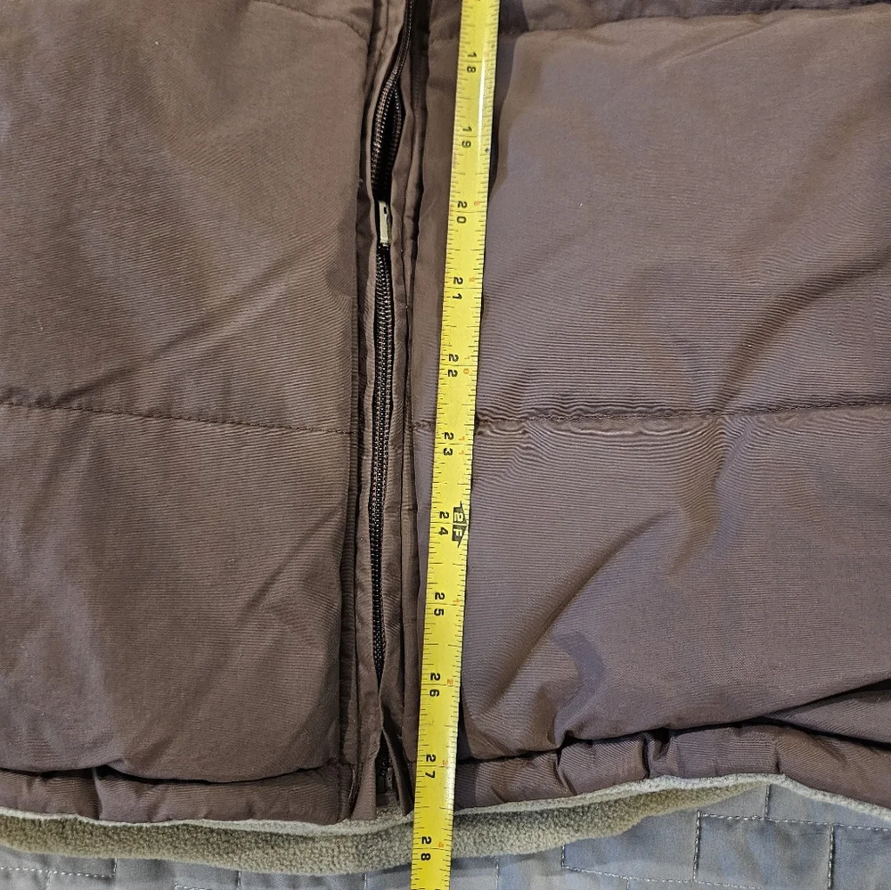 Womens Eddie Bauer Reversible Fleece Puffer Vest Brown Size 18/20 - Picture 7 of 9